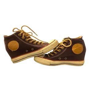 Converse Chuck Taylor AllStar Lux Mid Purple Faux Suede Hidden Wedge Sneaker 6.5